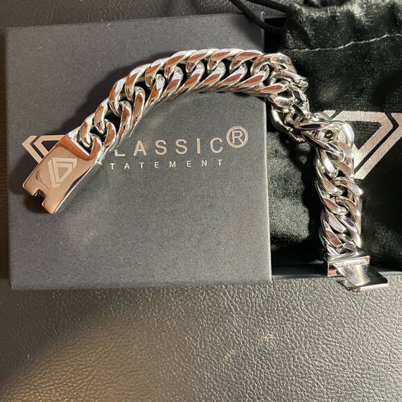 Men’s Klassic Statement Silver Chain Bracelet #001 - Picture 3 of 3